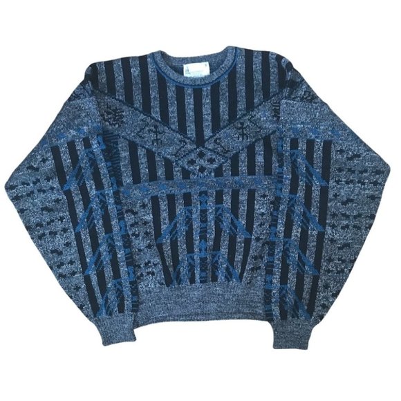 Vintage Other - Vintage London Fog Funky Geometric Dad Grandpa Sweater Size Large